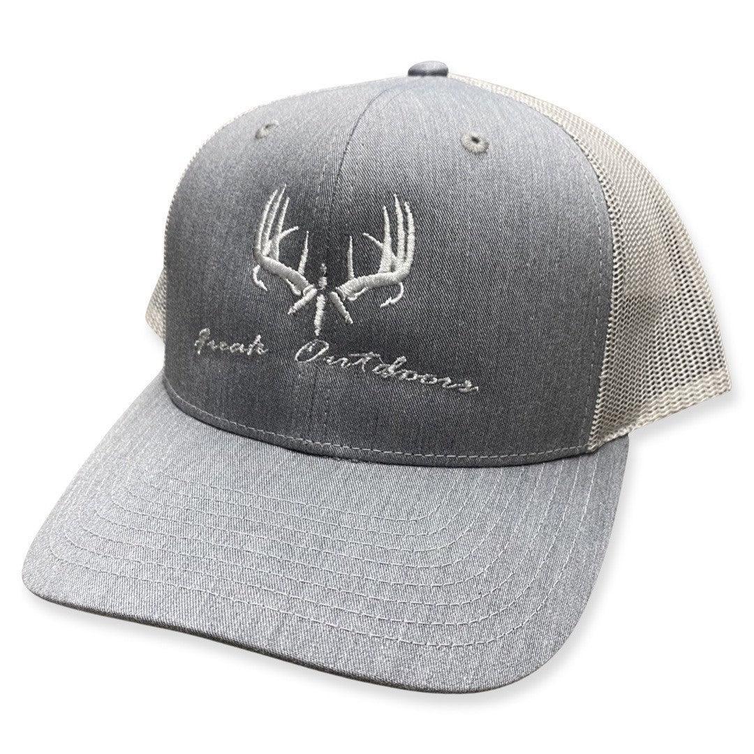 Circle Hook Salty and Swamp Cracker Snapback Hat, Charcoal/White