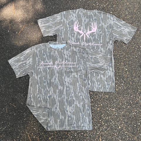 Mossy Oak Bottomland Tee- Pink Print